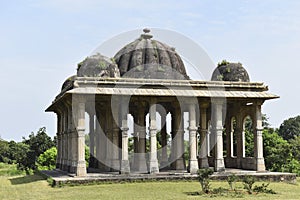 Kevda Masjid, Rear veiw of Maqbara - Cenotaph, built in stone and carvings details of architecture columns, an Islamic monument