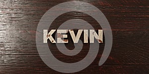 Kevin - grungy wooden headline on Maple - 3D rendered royalty free stock image