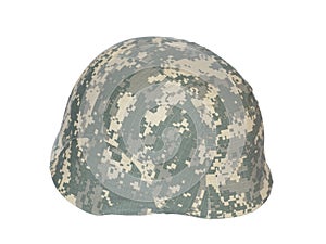 Kevlar helmet acu camouflage isolated