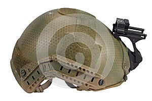 Kevlar helmet with night vision mount