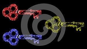 Key 003 Red Blue Yellow Color 4K Resolution Black Background