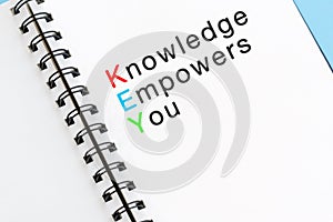 KEY acronym - Knowledge empowers you