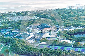 KEY BISCAYNE, FL - FEBRUARY 27 : Aerial view of the Crandon Park