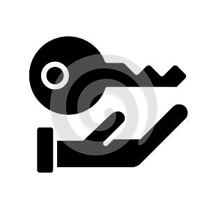 Key black glyph icon