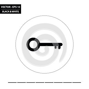 Key black and white / glyph flat icon.