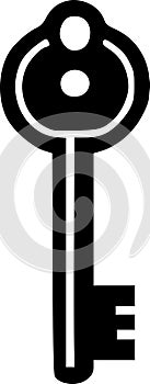 Key - black and white isolated icon - vector illustration