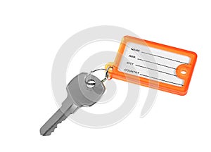 Key and blank tag - isolated