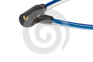 Key Blue bike lock. Equipment lock Bike binds on white background