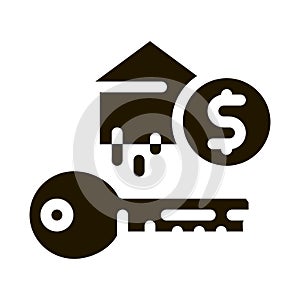 key from bought house icon Vector Glyph Illustration