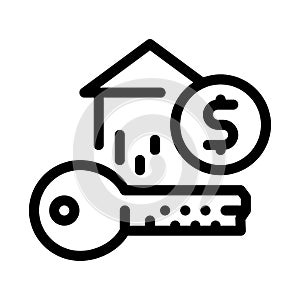 Key from bought house icon vector outline illustration