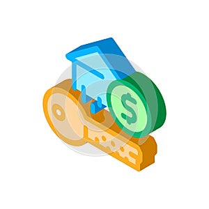 Key from bought house isometric icon vector illustration
