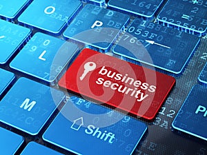 Key and Business Security on computer keyboard