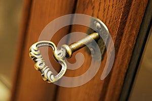 Key in Cabinet Door