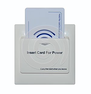 Key card for electric control