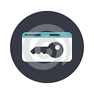 Key card electronic pass flat vector icon
