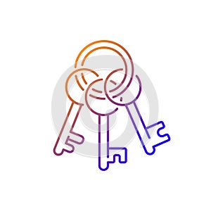 Key chain gradient linear vector icon