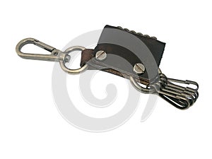 key chain leather on isolated