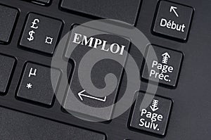 Key of a computer keyboard on which is written job in French