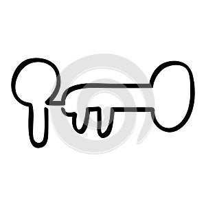 key, continuous line art, simple vector hand draw sketch