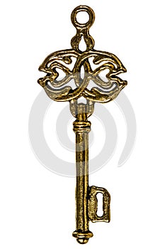 Key, decorative element, isolated on white background