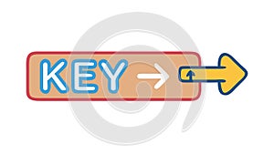 KEY Directional Sign with Lock Icon, vector design Generative AI