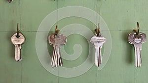 Key duplication for wheel transportation close up shoot on shop table in the shop