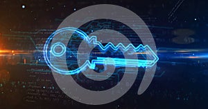 Key encryption symbol abstract loopable animation