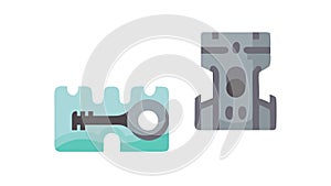 Key and Engine Part Icon, Mechanical Engineering Design, vector design Generative AI