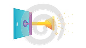 Key entering a keyhole, access and security, vector design Generative AI