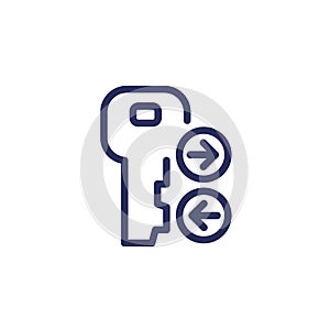 Key exchange line icon, vector