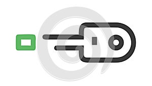 Key Fob with Green Accent for Smart Access & Control, vector design Generative AI