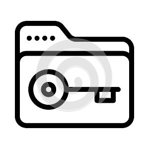 Key folder vector thin line icon