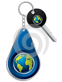 Key and globe design keyholder