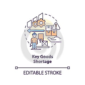 Key goods shortage concept icon