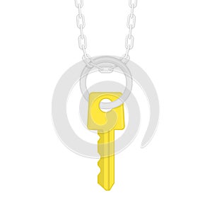 Key hanging on ring.