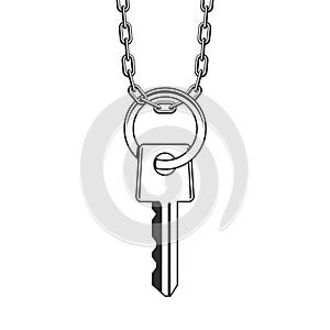 Key hanging on ring vector.