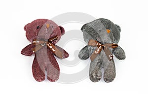 Key holder teddy bear isolated on white background