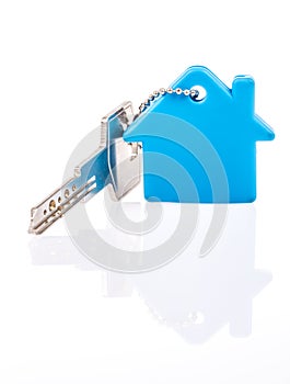 Key with house shaped keyring