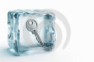 The key is in the ice. Space for text.