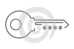 Key icon with asterisk instead of teeth of a key.