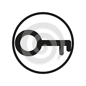 Key icon in circle. Vector Illustration
