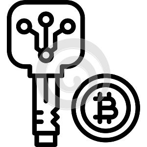 Key icon, Cryptocurrency related vector