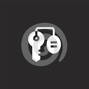 key icon. Filled key icon for website design and mobile, app development. key icon from filled travel collection isolated on black