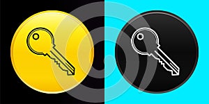 Key icon flat exclusive button set