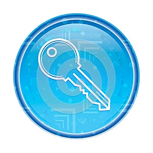 Key icon floral blue round button