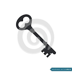 Black Color Key Icon Vector Template Illustration Design