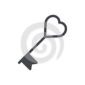 Key vector glyph color icon