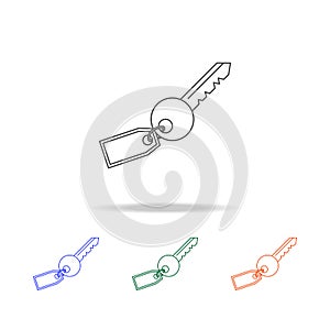 key with a key ring line icon. Elements of journey in multi colored icons. Premium quality graphic design icon. Simple icon for we