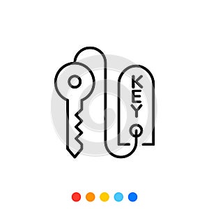 Key and Key tag icon,Vector and Illustration