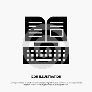 Key, Keyboard, Book, Facebook Solid Black Glyph Icon